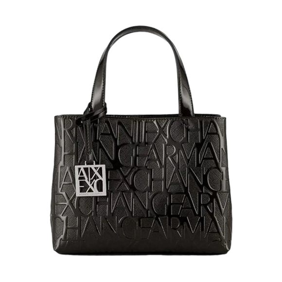 AX Armani Exchange Embossed Logo Small Open Shoing Bag, Black, One UwU - Picture 1 of 7